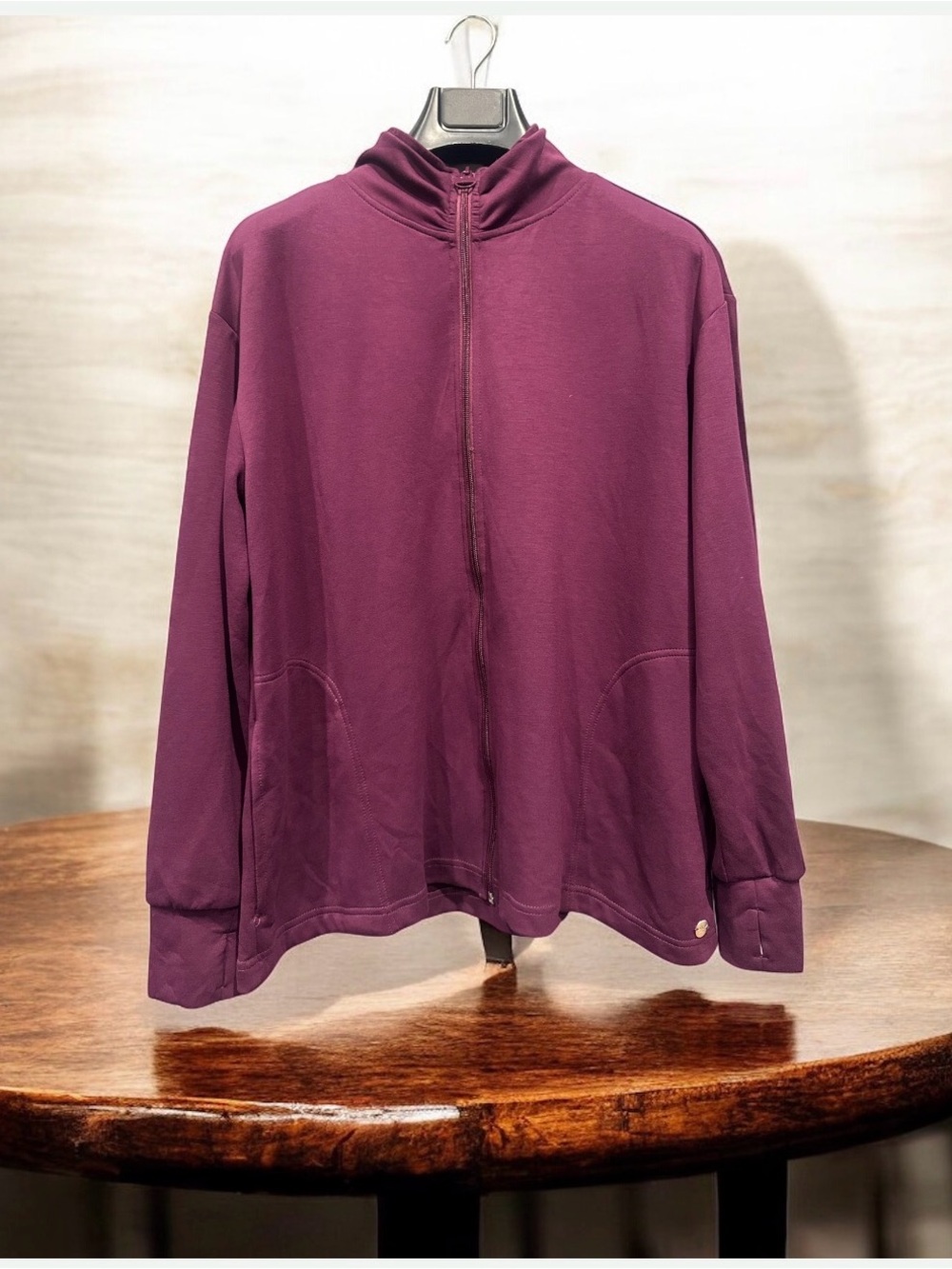 Jones New York Sport Deep Plum Zip-Up Pullover